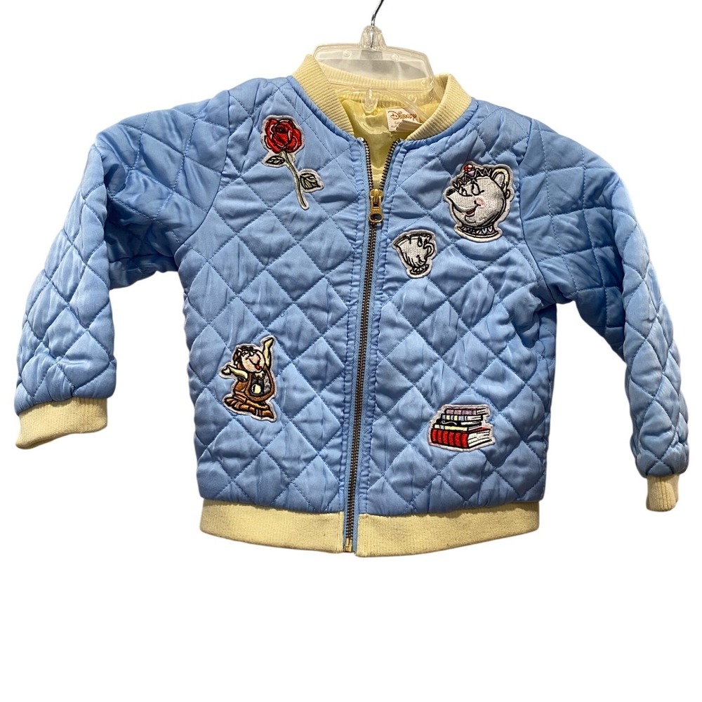 Disney Collection Tutu Couture Baby Blue Quilted Beauty and‎ Beast Jacket Sz 4T
